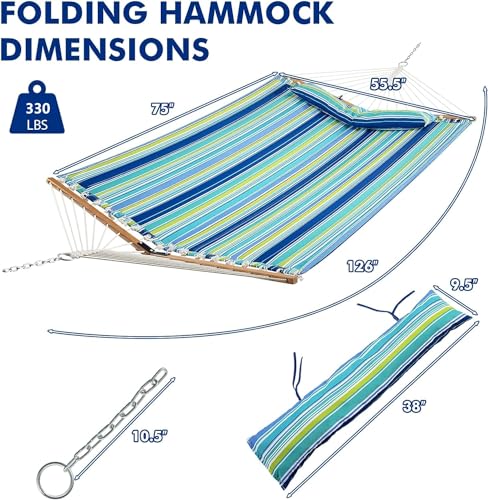 10.5 Feet Double Hammock With  - Outdoor Furniture Quick Dry avaliação e preço