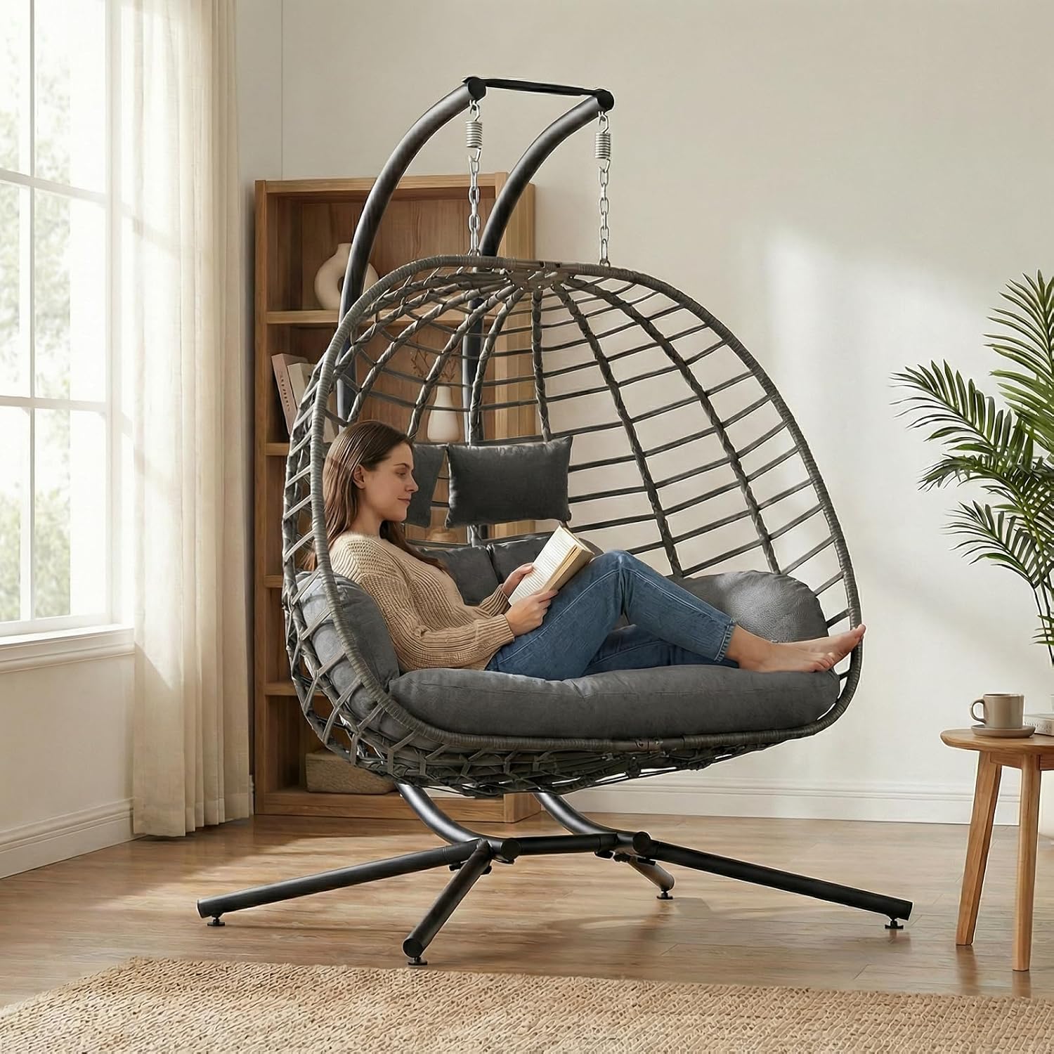 2 Person Egg Swing Chair with  - Outdoor Furniture Egg Chair avaliação e preço