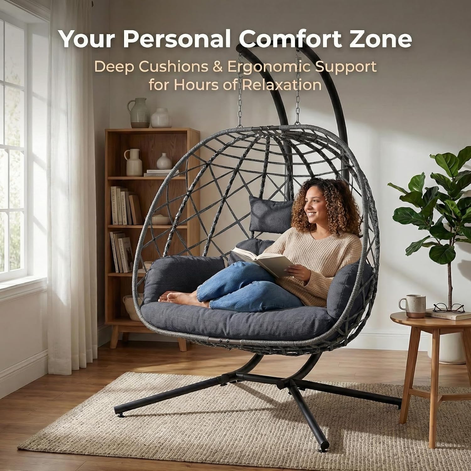 2 Person Egg Swing Chair with  - Outdoor Furniture Egg Chair avaliação e preço