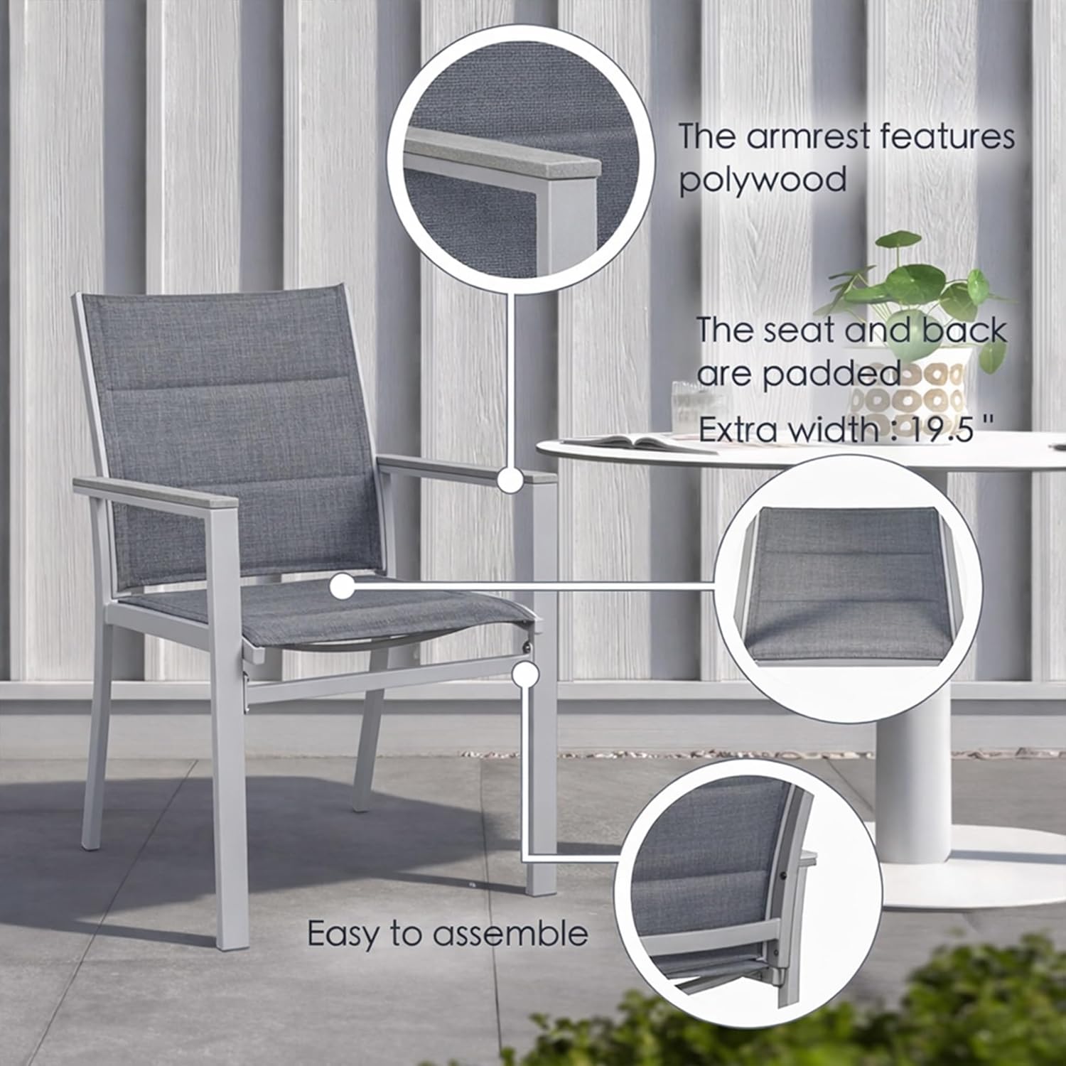 Aluminum Frame Padded Textilen - Outdoor Furniture Quick Dry avaliação e preço