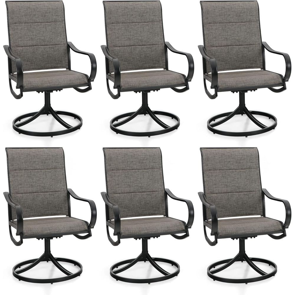 6-Piece Patio Swivel Chairs Se - Outdoor Furniture Quick Dry avaliação e preço