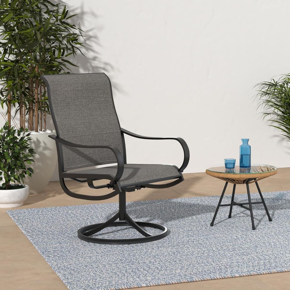 6-Piece Patio Swivel Chairs Se - Outdoor Furniture Quick Dry avaliação e preço