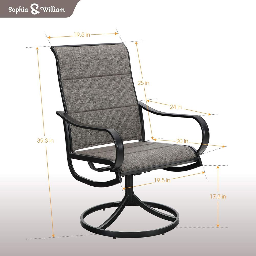 6-Piece Patio Swivel Chairs Se - Outdoor Furniture Quick Dry avaliação e preço