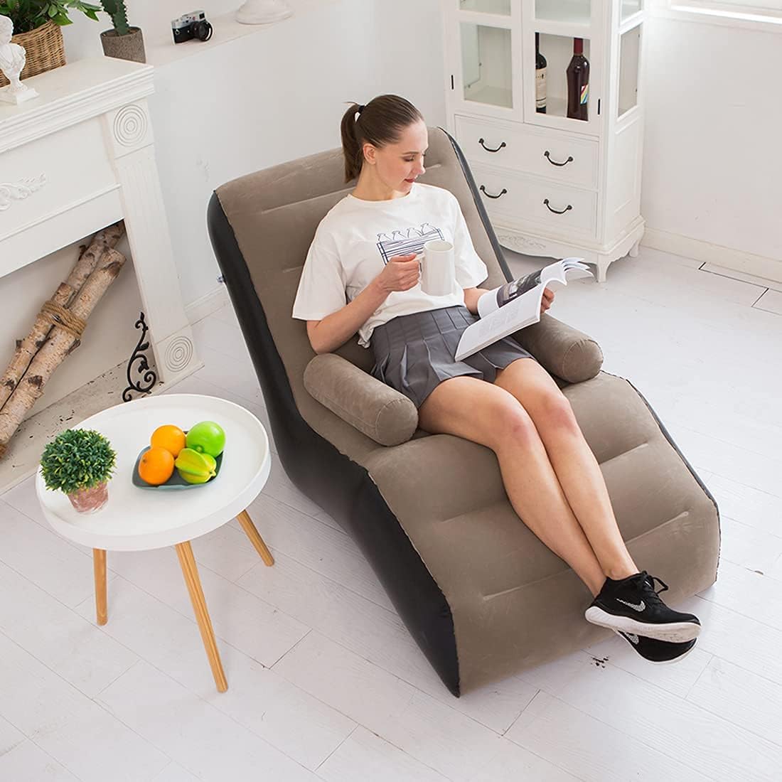 Folding Lazy Sofa,Inflatable L - Outdoor Furniture Lounge Chair avaliação e preço