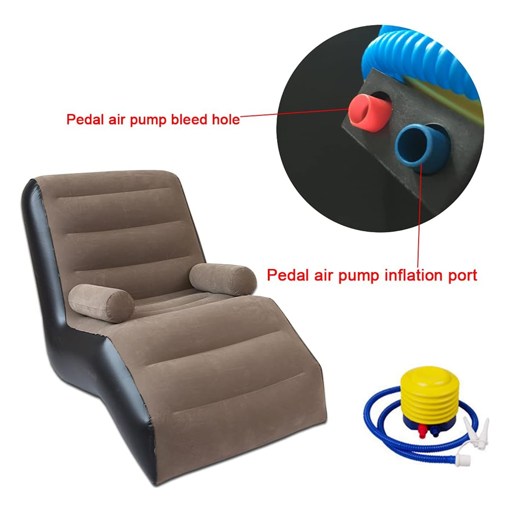 Folding Lazy Sofa,Inflatable L - Outdoor Furniture Lounge Chair avaliação e preço