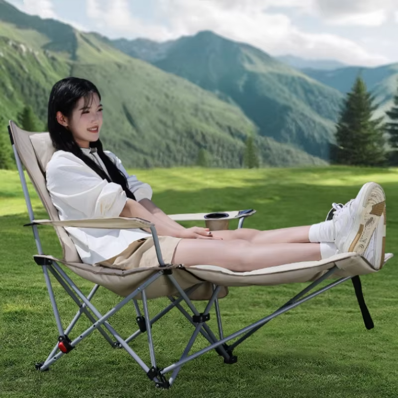 Folding Recliner Portable Camp - Outdoor Furniture Lounge Chair avaliação e preço