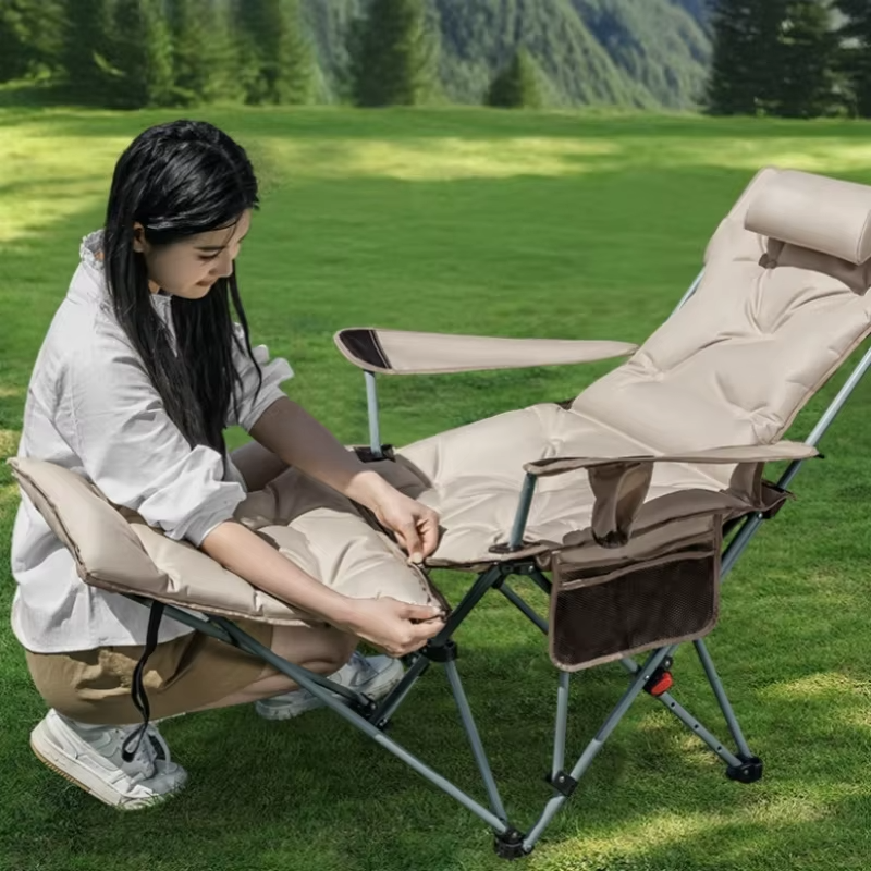 Folding Recliner Portable Camp - Outdoor Furniture Lounge Chair avaliação e preço