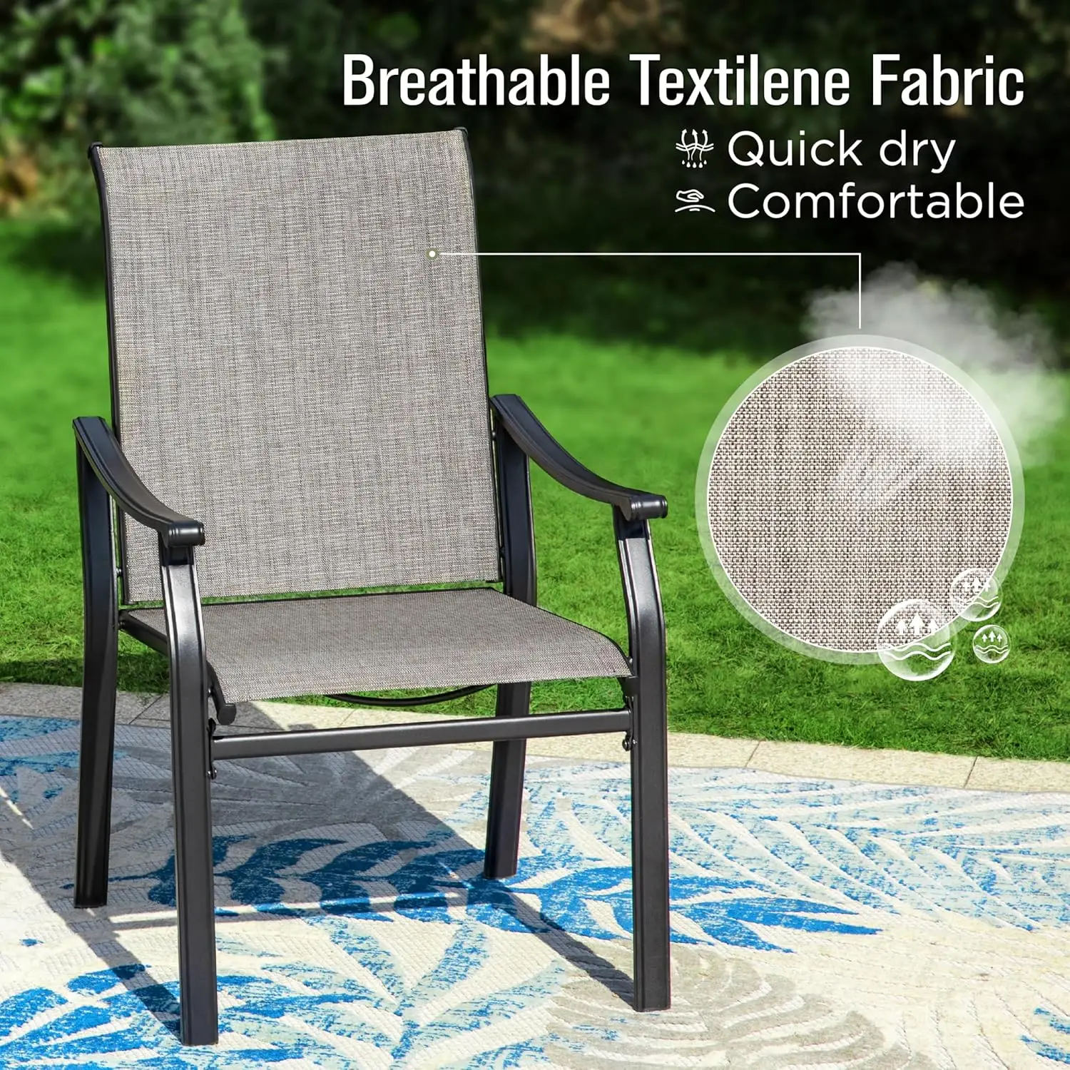 Patio Dining Set 9 Pieces, 8 Q - Outdoor Furniture Quick Dry avaliação e preço