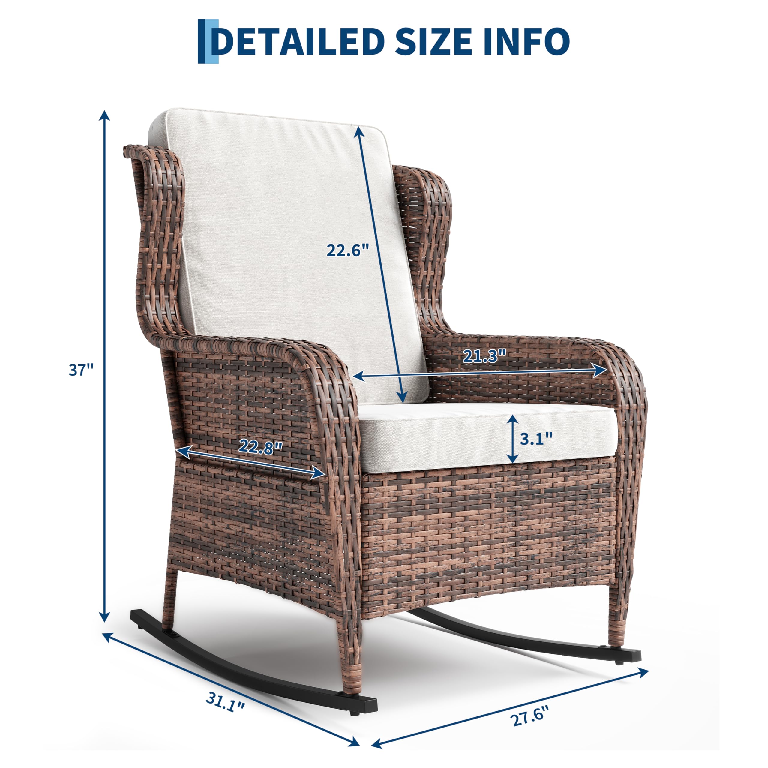 All-Weather Rattan Patio Rocki - Outdoor Furniture Egg Chair avaliação e preço