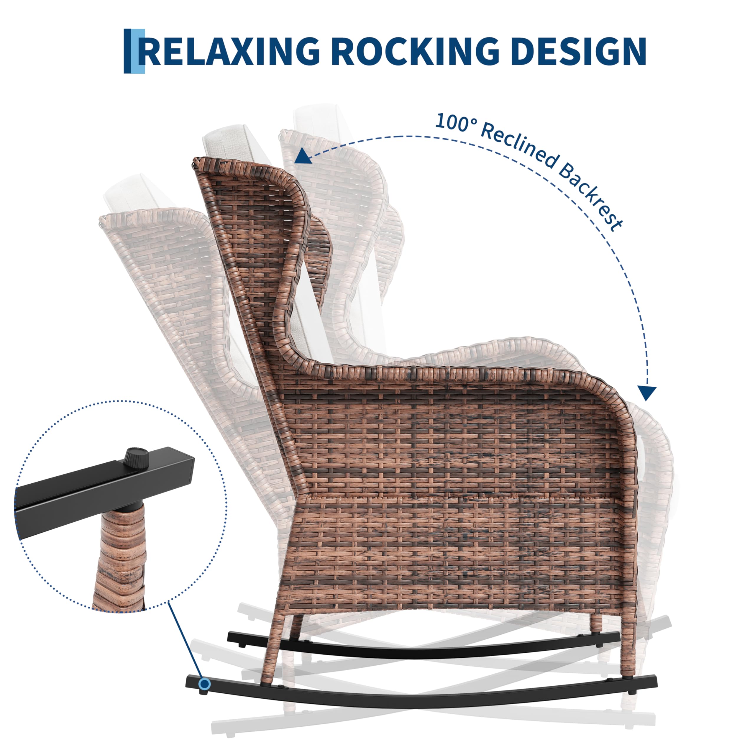 All-Weather Rattan Patio Rocki - Outdoor Furniture Egg Chair avaliação e preço