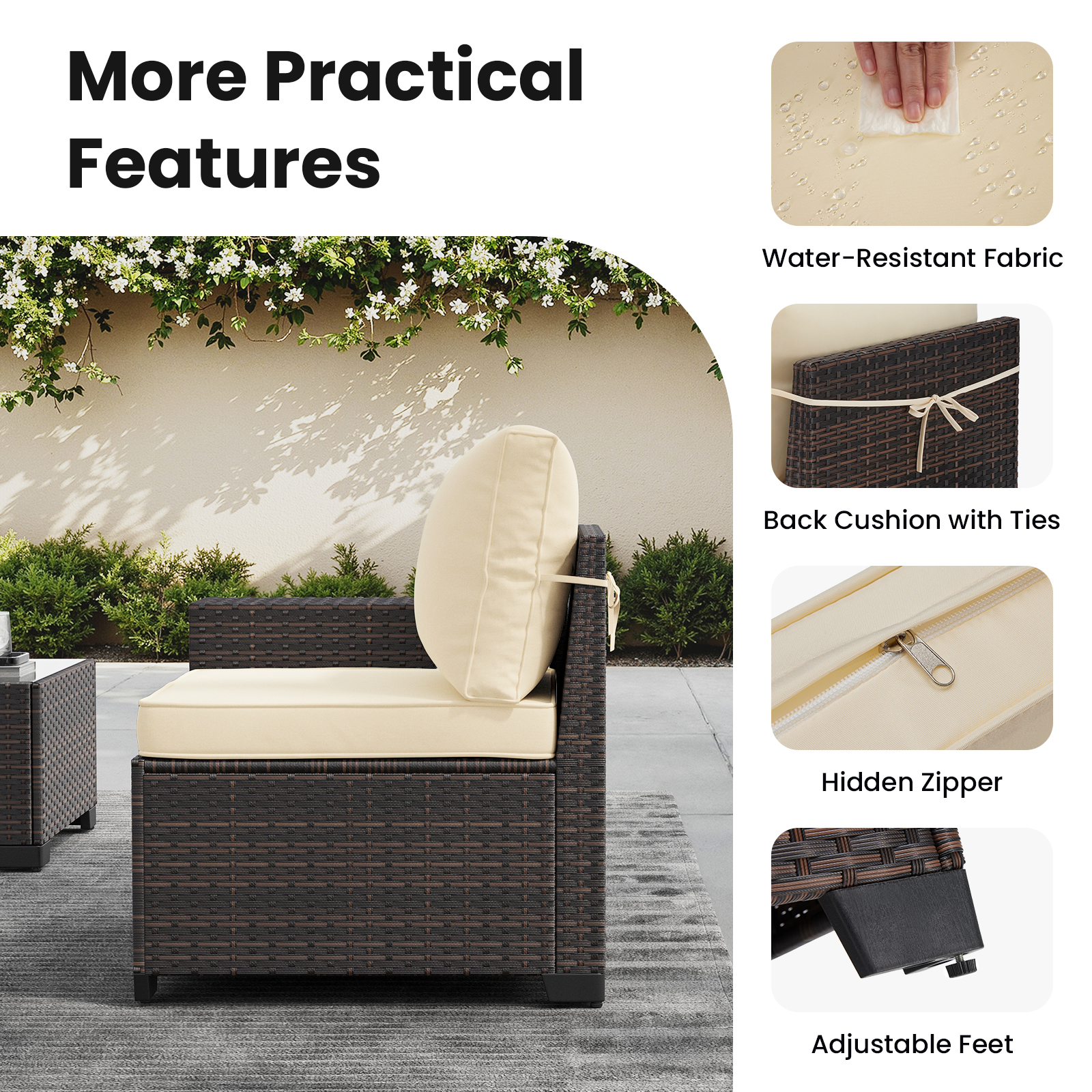 7 Piece Patio Furniture Set wi - Outdoor Furniture With Fire Pit Table avaliação e preço