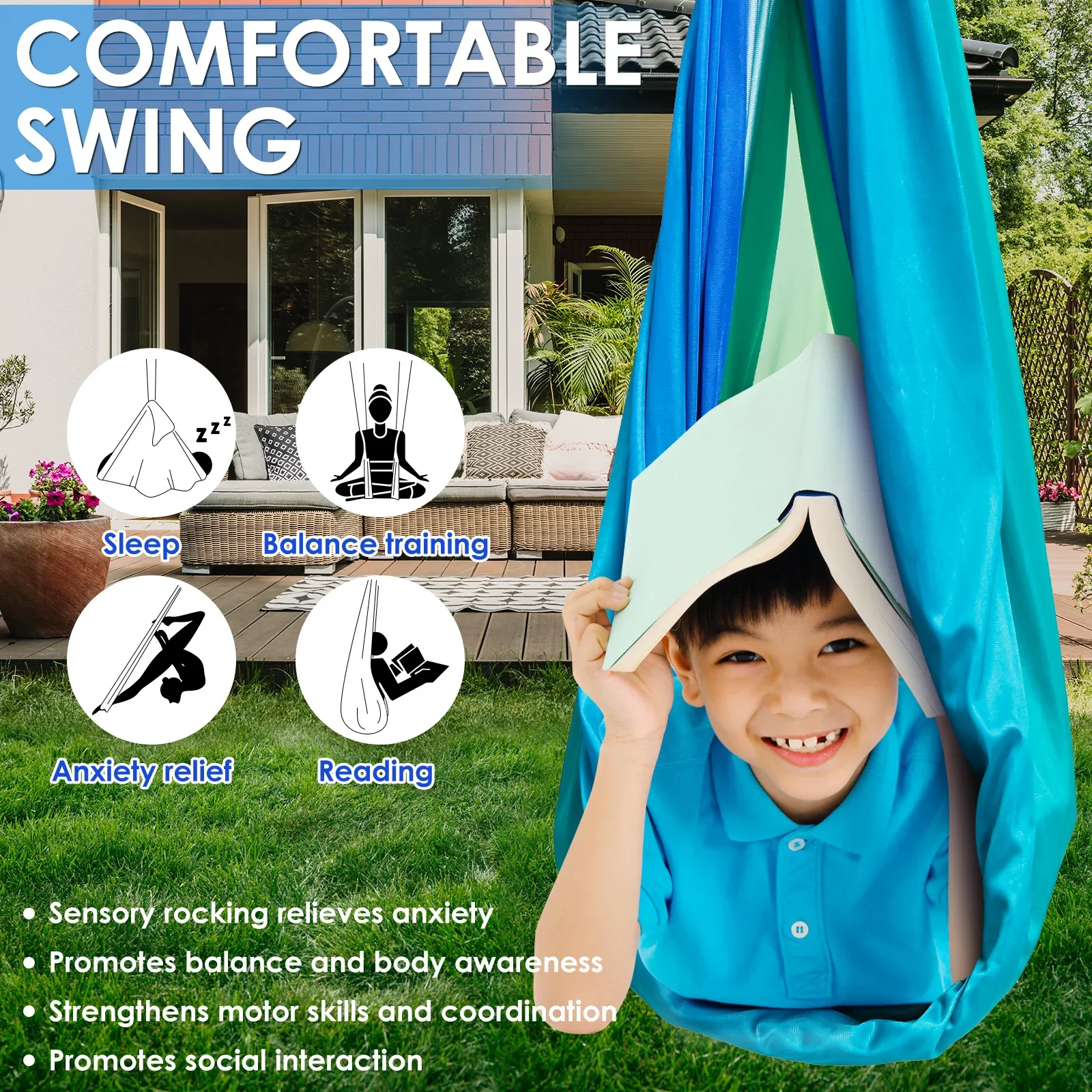 Sensory Swing Comfortable Kids - Outdoor Furniture Kids avaliação e preço